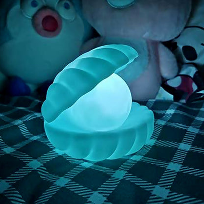 Pearl Shell Night Lamp Decorate Desk Lights Nursery Toy Lamp Led Pearl Shell Night Lights for Bedroom &amp; Home (Small Battery Operated)