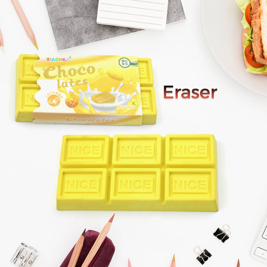 Chocolate Shaped Erasers for Kids - Soft Erasers for School &amp; Office