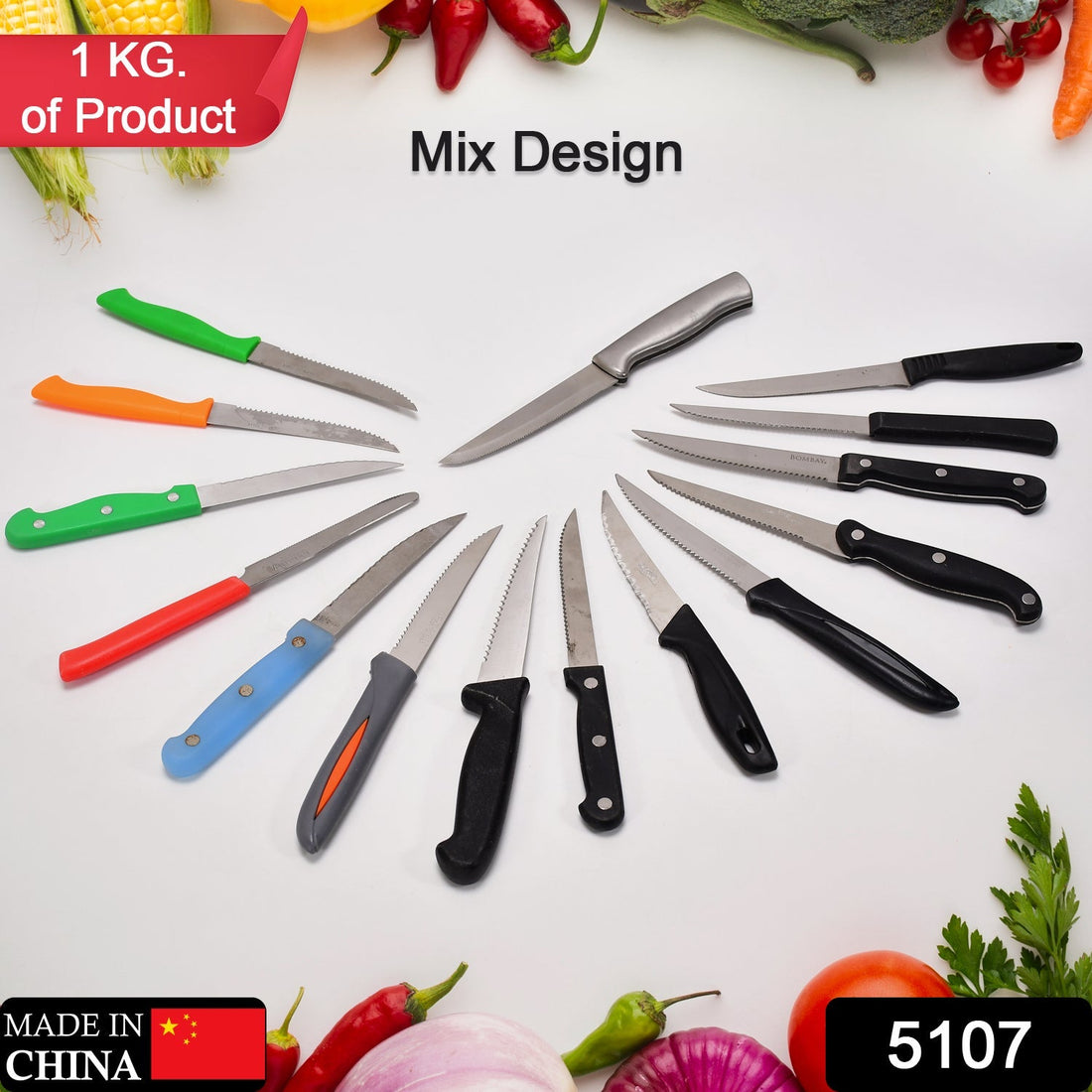 Assorted kitchen knives, 1 kg set for various uses