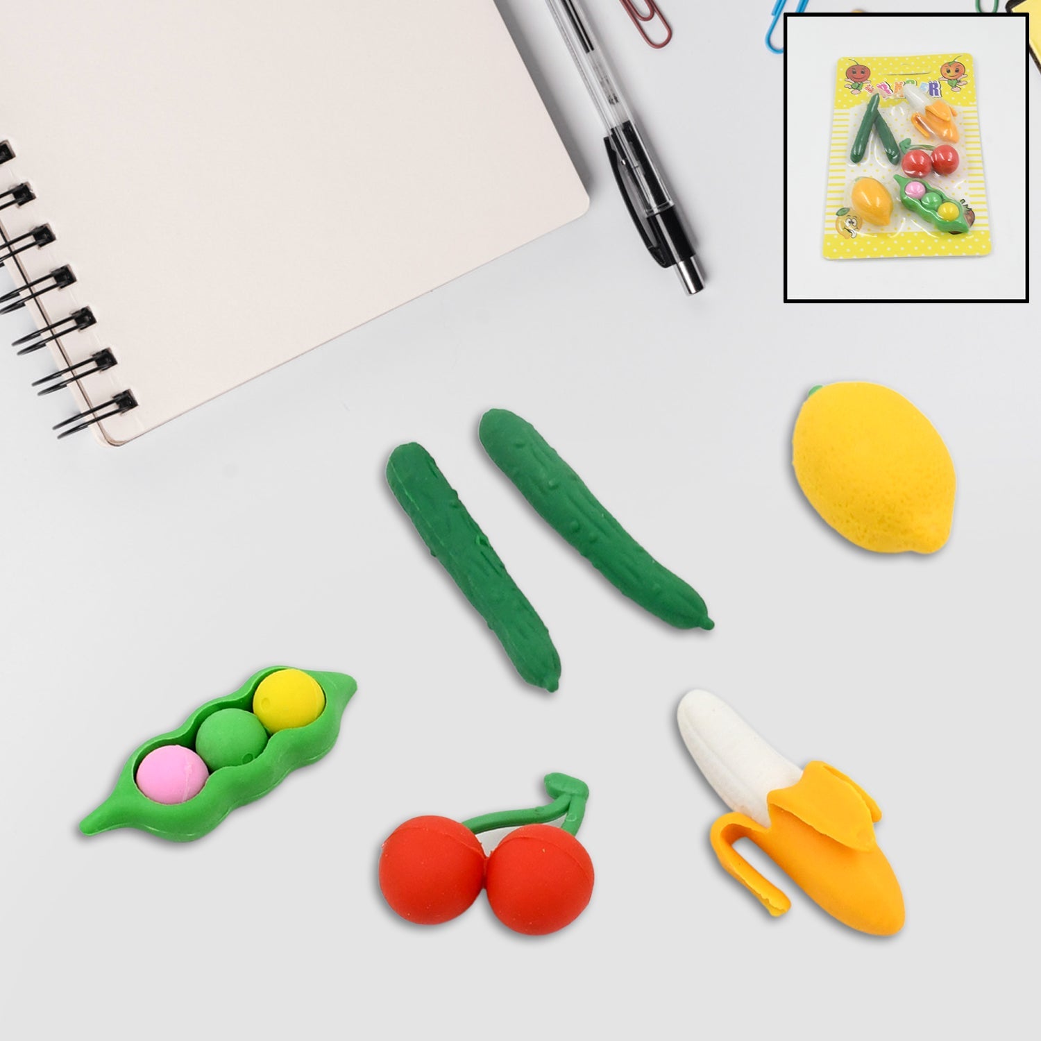 3D Mix Design Fancy &amp; Stylish Colorful Erasers, Mini Eraser Creative Cute Novelty Eraser for Children Different Designs Eraser Set for Return Gift, Birthday Party, School Prize (1 Set)