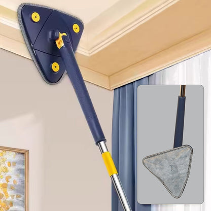 Rotatable Adjustable Triangle Cleaning Mop Triangle Mop with Stainless Steel Long Handle Push-Pull Squeezing Cleaning Mop Dry &amp; Wet Mop for Floor Windows (1 Pc)