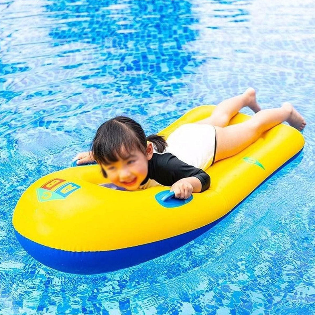 Inflatable Surfboard for Kids, Inflatable Bodyboard for Children with Handles, Portable Surfboard for Children, Outdoor Pool, Beach Floating Mat Pad Water Fun