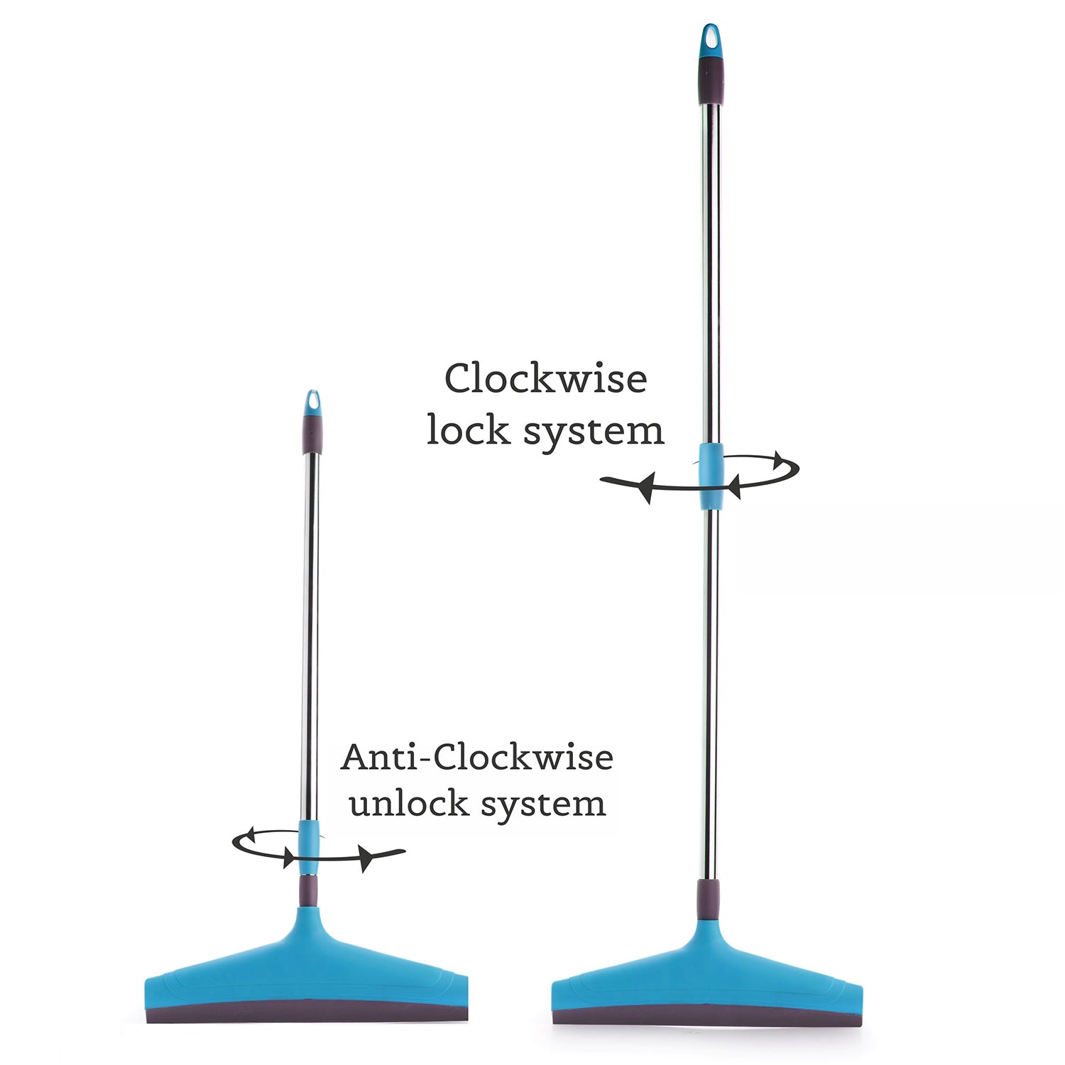 Adjustable bathroom wiper with long handle.