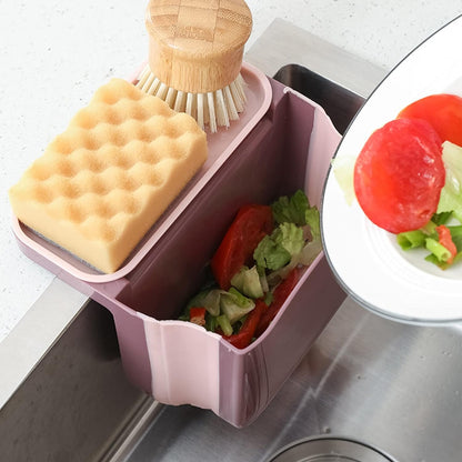 Foldable sink drain basket for kitchen with handle