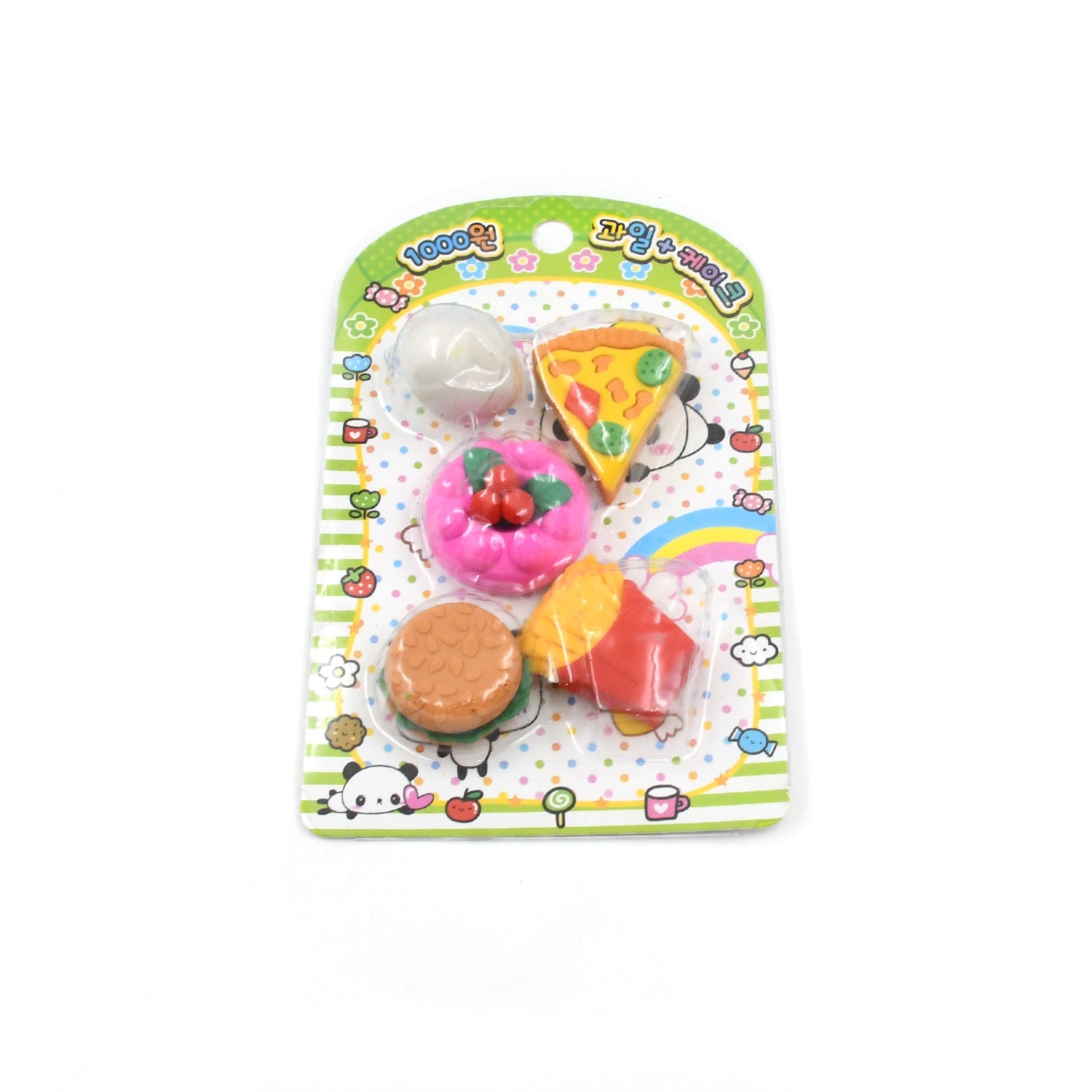 3D Food Shape Fancy &amp; Stylish Colorful Erasers, Mini Eraser Creative Cute Novelty Eraser for Children Eraser Set for Return Gift, Birthday Party, School Prize(5 Pcs Set)