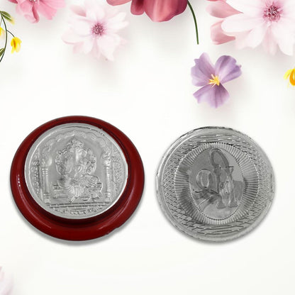 Ganesh Ji, Silver color Coin for Gift &amp; Pooja | Silver Coin | Silver Coin / Diwali Gift (1 Pc / (Metal is not silver)