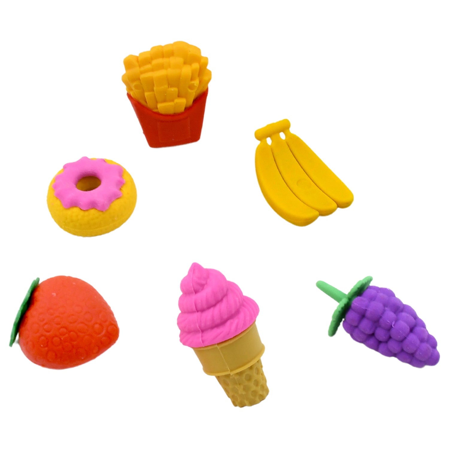 3D Food Fancy &amp; Stylish Colorful Erasers, Mini Eraser Creative Cute Novelty Eraser for Children Different Designs Eraser Set for Return Gift, Birthday Party, School Prize (1 Set / Mix Design &amp; Color)