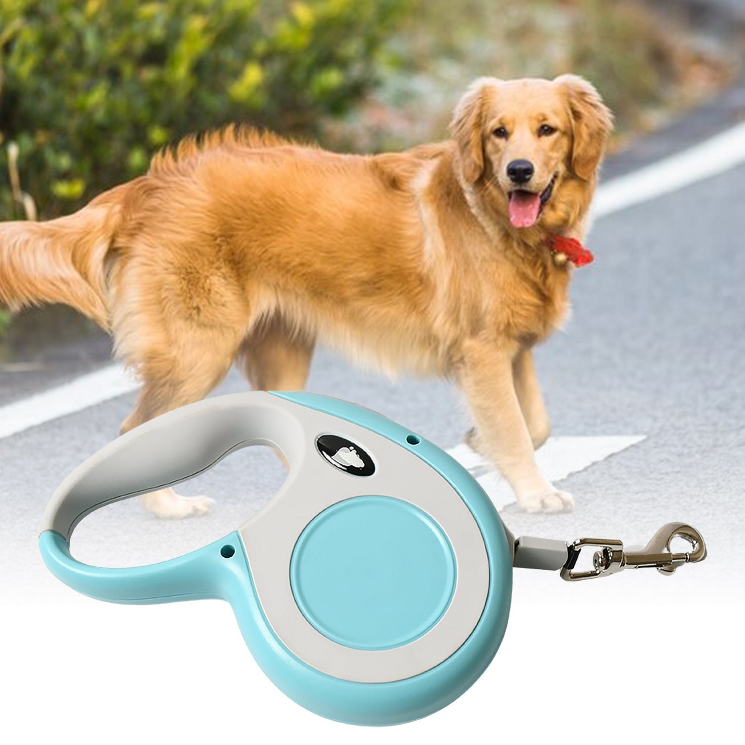 Retractable Dog Leash, Pet Walking Leash with Anti-Slip Handle, Strong Nylon Tape, Tangle-Free, One-Handed One Button Lock &amp; Release, Suitable for Small / Medium Dog Or Cat, 16.5 ft (5 m) 