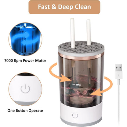 Automatic Makeup Brush Cleaner Fast Electric Brush Cleaner Hand Free Machine Super Clean Brush Washer &amp; Brushes Organizer Tool (1 Pc)