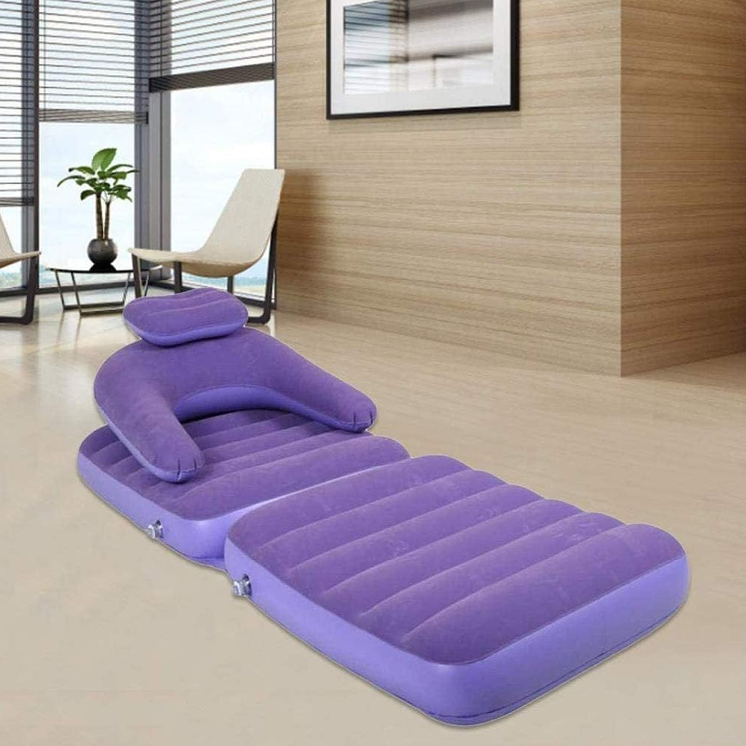 2 in 1 Air Mattress &amp; Lounger, Portable Inflatable Mattress Air Sofa With Air Hand Pump (175×75 cm)