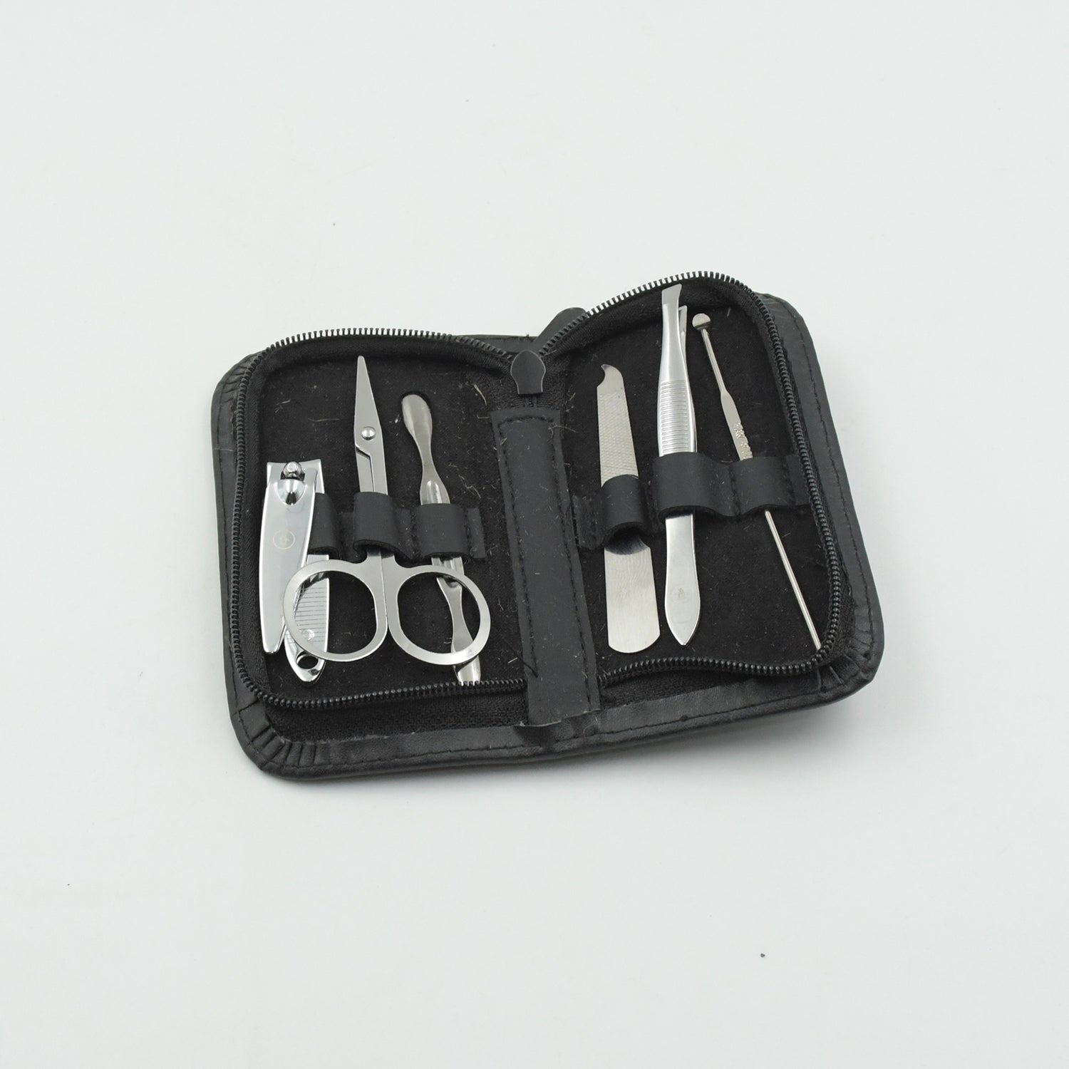 Professional nail clippers set with case, stainless steel