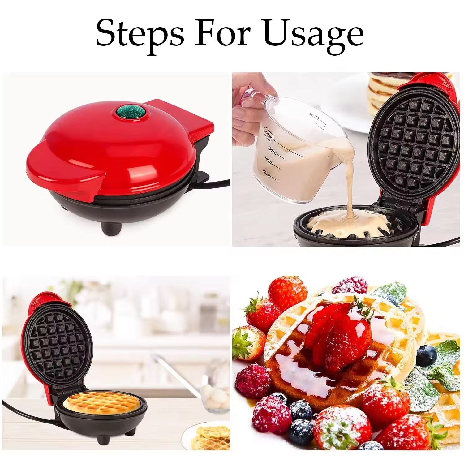 Mini Waffle Maker Machine Waffle Iron Home Appliances Kitchen Gift Easy To Clean, On-Stick Surfaces, Perfect Breakfast, Dessert, Sandwich, Cakes, Other Snacks Machine