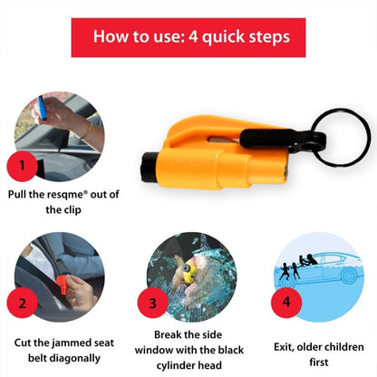 2 in 1 Emergency Safety Cutter with Key Chain, Small Portable Handy Emergency Safely Glass Breaking &amp; Seat Belt Cutting Keychain Tool