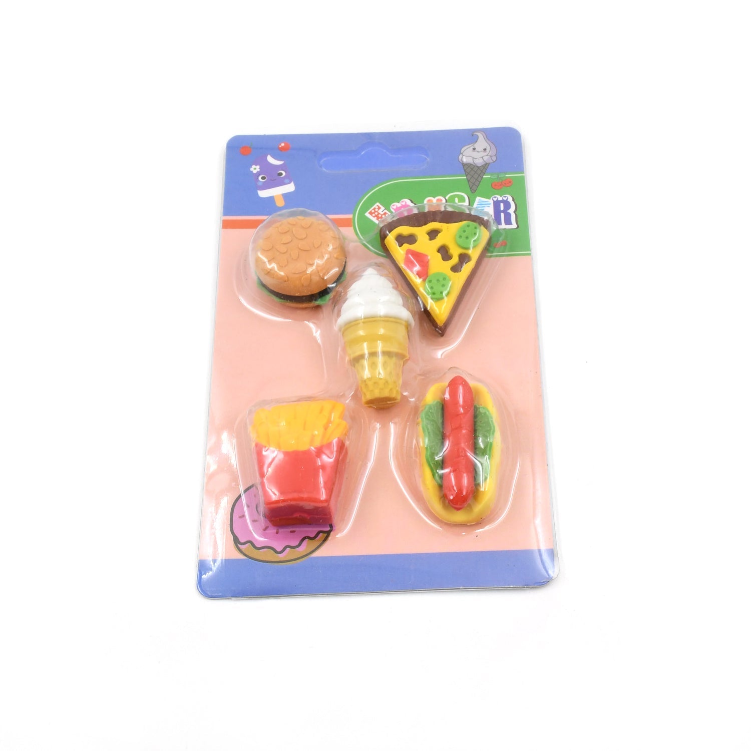 3D Food Fancy &amp; Stylish Colorful Erasers, Mini Eraser Creative Cute Novelty Eraser for Children Different Designs Eraser Set for Return Gift, Birthday Party, School Prize (1 Set / Mix Design &amp; Color)