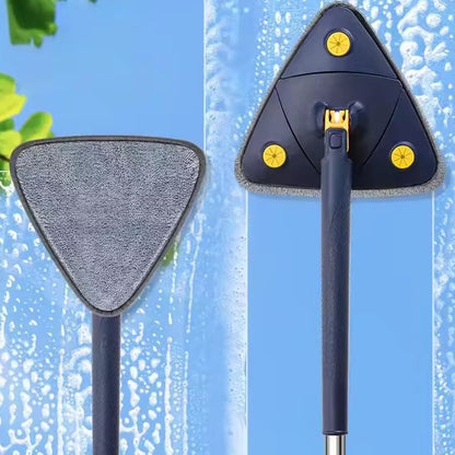 Rotatable Adjustable Triangle Cleaning Mop Triangle Mop with Stainless Steel Long Handle Push-Pull Squeezing Cleaning Mop Dry &amp; Wet Mop for Floor Windows (1 Pc)