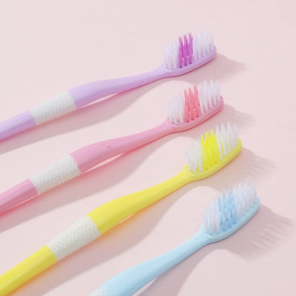 2-in-1 Tooth Brush with Tongue Scraper, Soft Bristle &amp; Long Handle (8Pcs) Soft Toothbrush