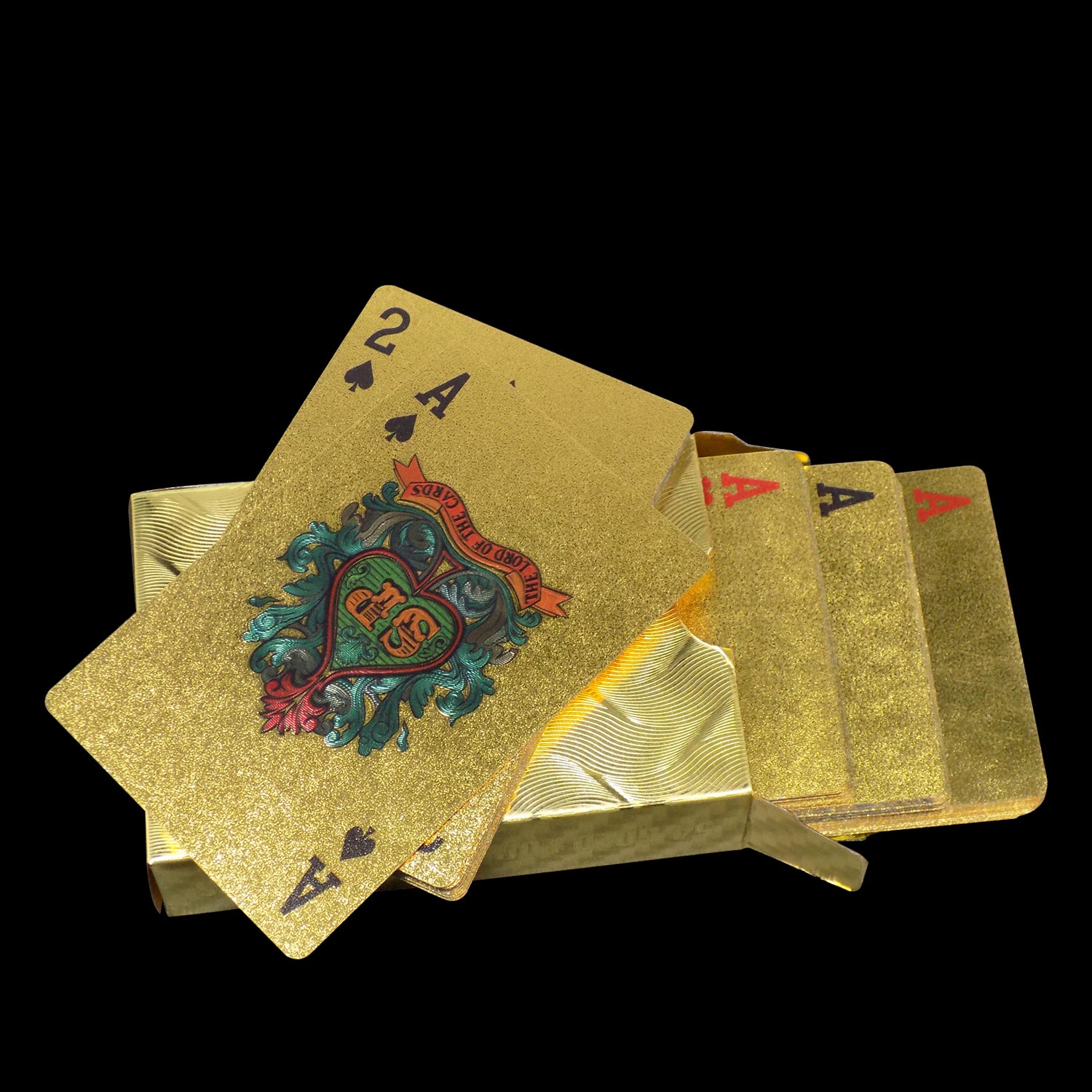 Golden poker cards with a sophisticated design