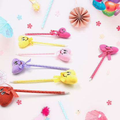 Cute Cartoon Shape &amp; Heart Design Facy Writting Pen Attached Rattle | Ball Pen Smooth Writing For Wedding , Events &amp; Multiuse Pen  Best Pen l Use for Kids (12 Pcs Set Mix Design &amp; Color)