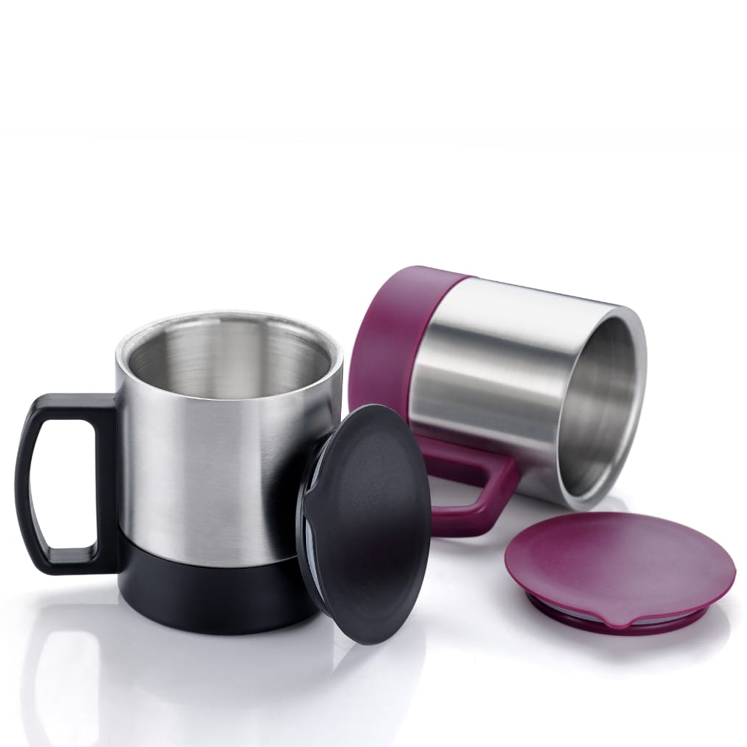 Stainless Steel Coffee/Tea Cup, Stainless Steel Lid Cover Hot Coffee/Tea Mug Hot Insulated Double Wall Stainless Steel, Coffee and Milk Cup with Lid &amp; Handle Easy To Carry - Coffee Cup (1 Pc)