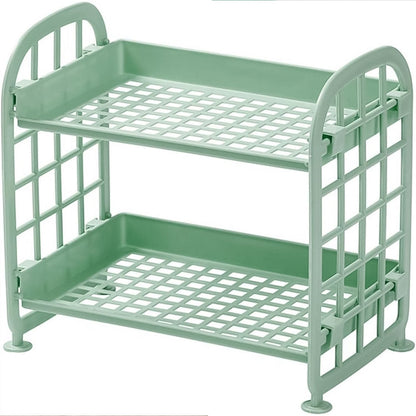 2Layer Foldable Plastic Small Storage Shelf / Rack (1 Pc / Mix Color)