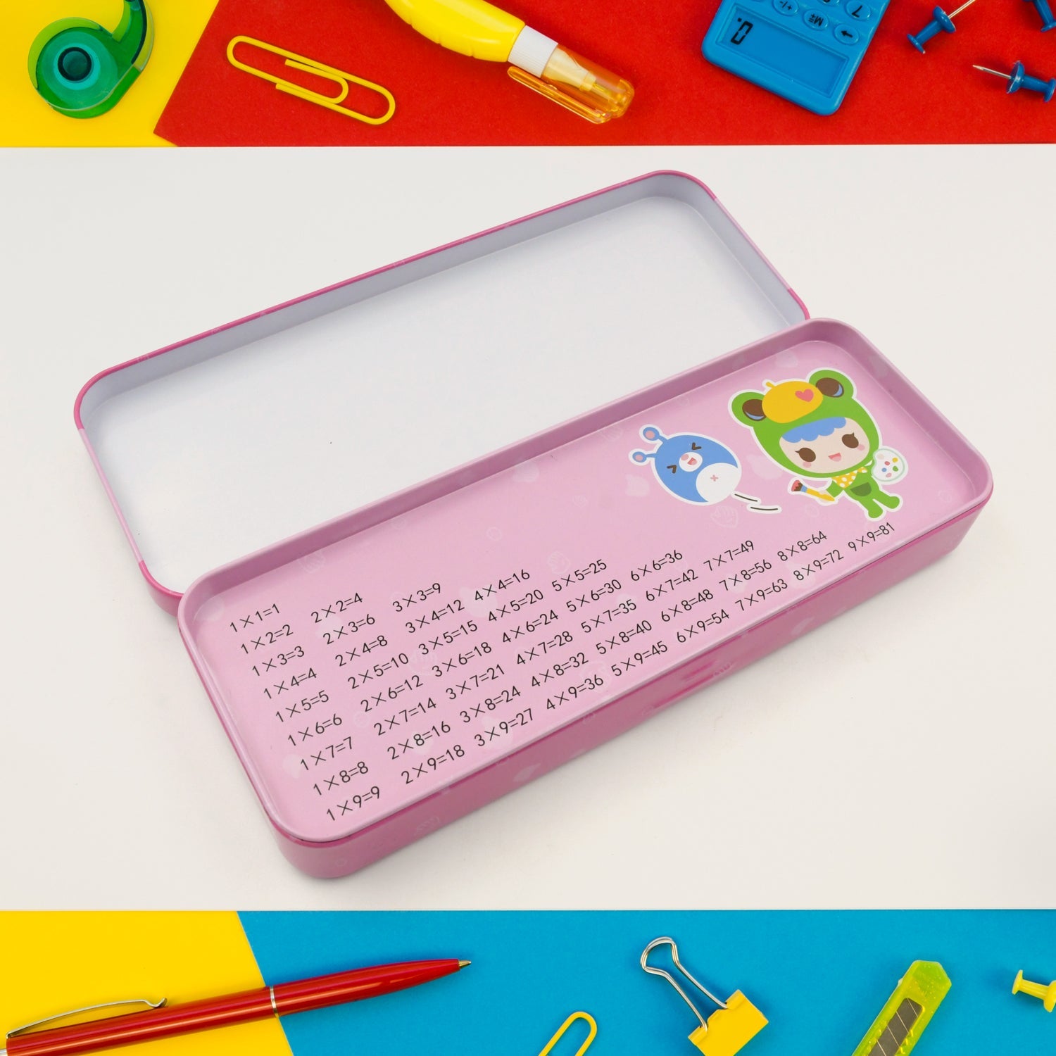 12-Piece Stationery Set: Pencil Box, Pencils, Erasers &amp; More