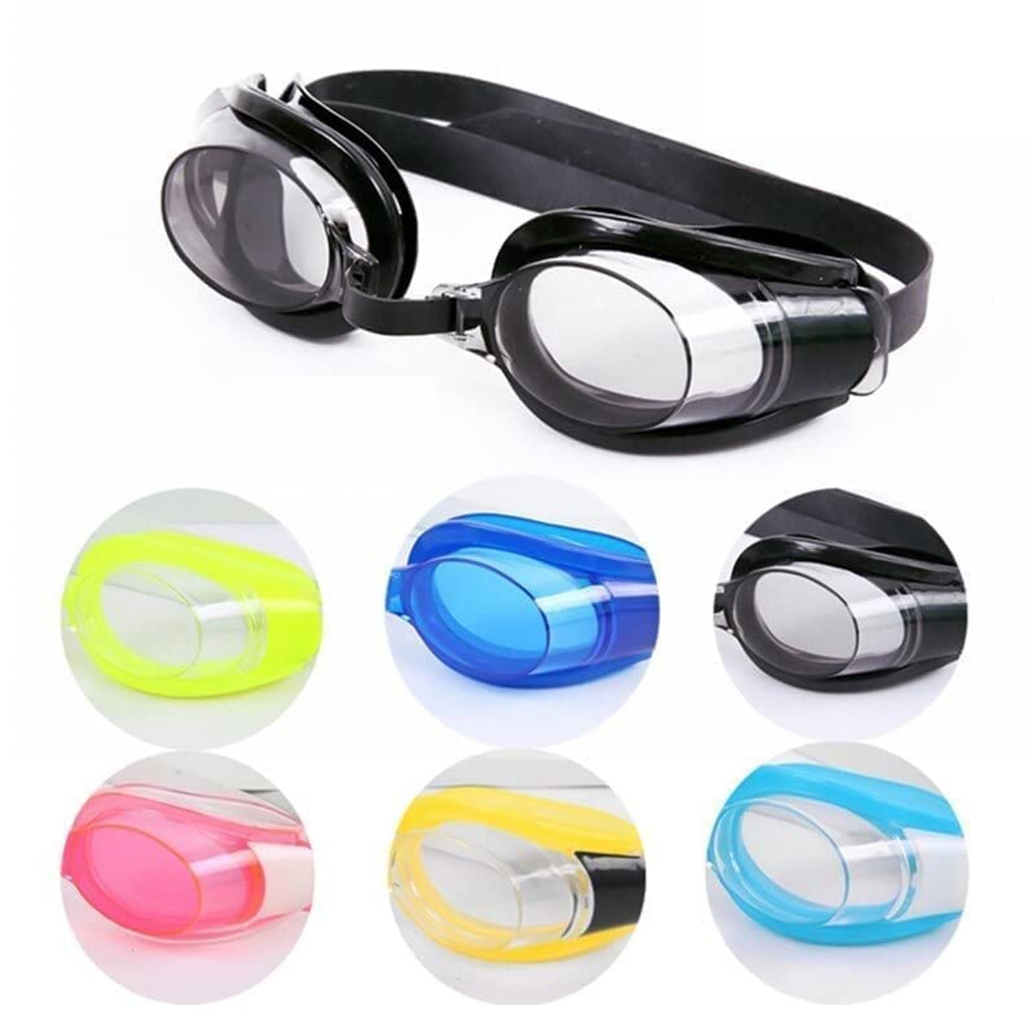 Waterproof swimming goggles with anti-fog clear lenses