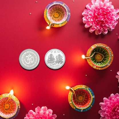 Silver color Coin for Gift &amp; Pooja (Metal is not silver)