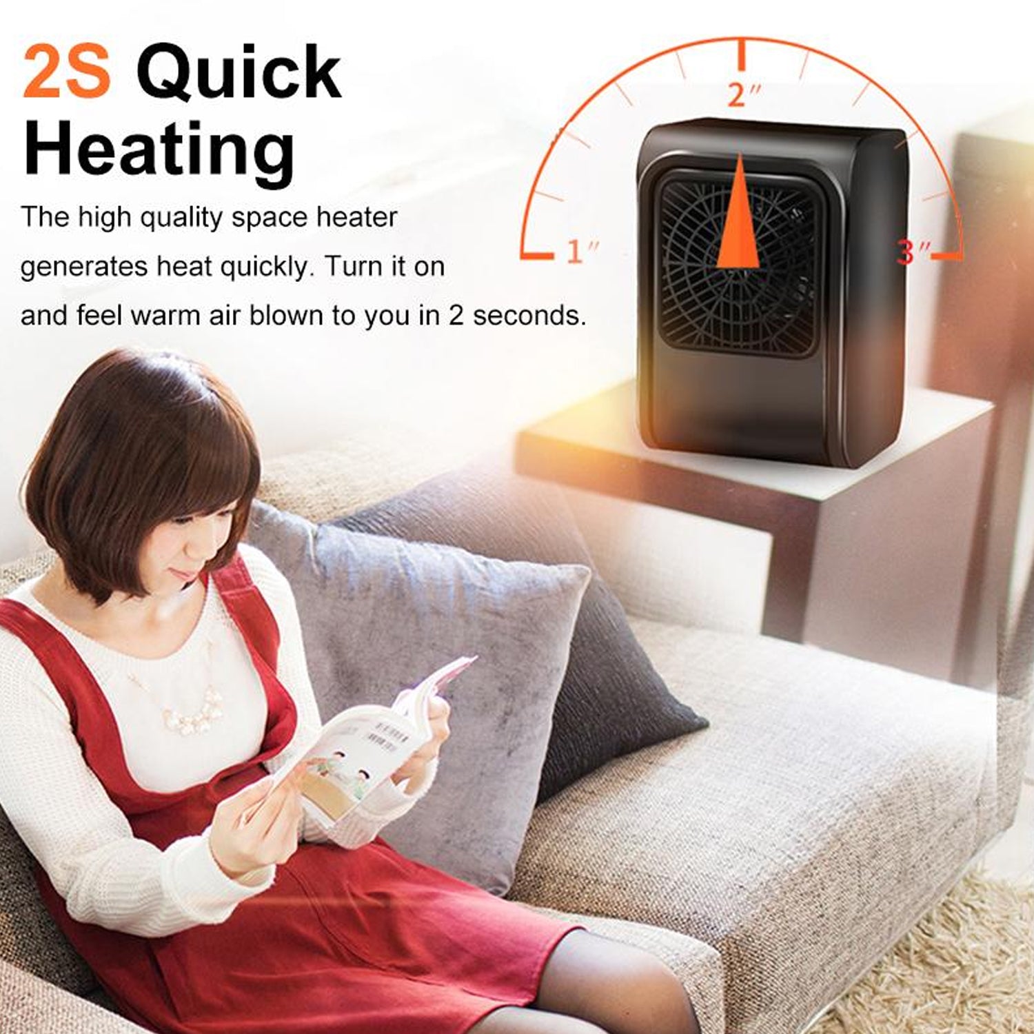 Room Heater 220V Brown Box Heater For Office &amp; Bedroom Use Heater