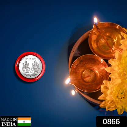 Silver color Coin for Gift &amp; Pooja (Metal is not silver)