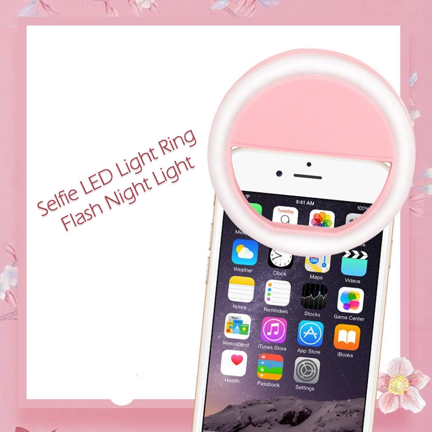 Phone Selfie Light Selfie Ring Light Selfie Light for Smartphone Selfie Light for Phone Battery Operated Selfie Ring Light (Battery Not Included)