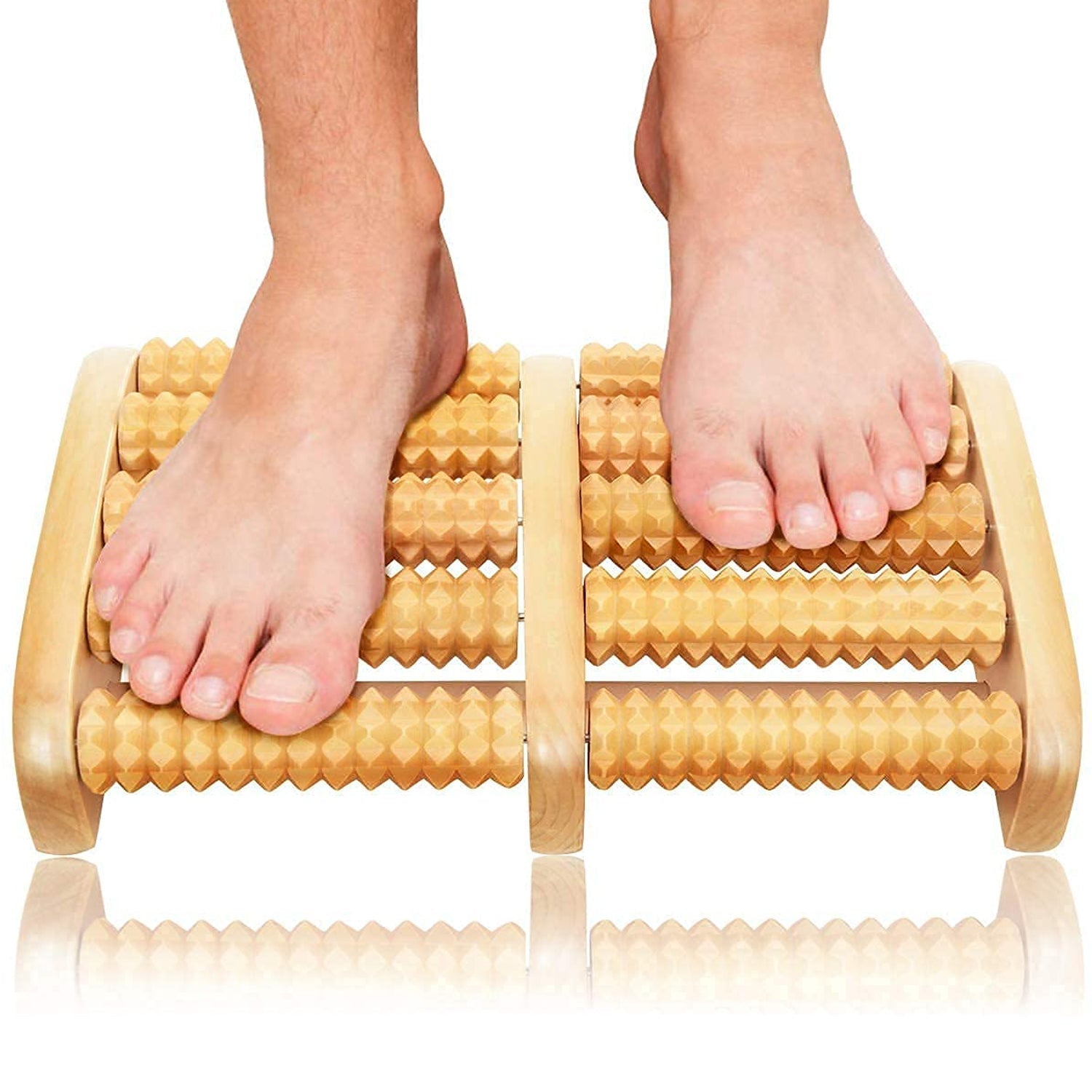 Wooden foot massager roller for circulation