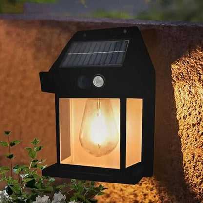 Solar Wall Lights / Lamp Outdoor, Wireless Dusk to Dawn Porch Lights Fixture, Solar Wall Lantern with 3 Modes &amp; Motion Sensor, Waterproof Exterior Lighting with Clear Panel (1 Pc )