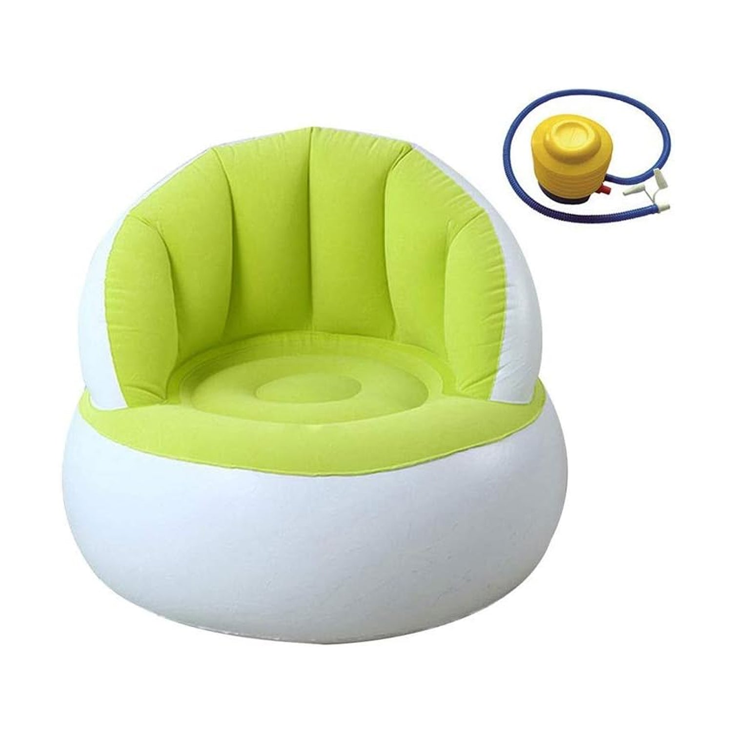 Kids inflatable sofa chair with backrest &amp; Foot Air Pump with Hose (1 Set / 85x74 Cm Approx)