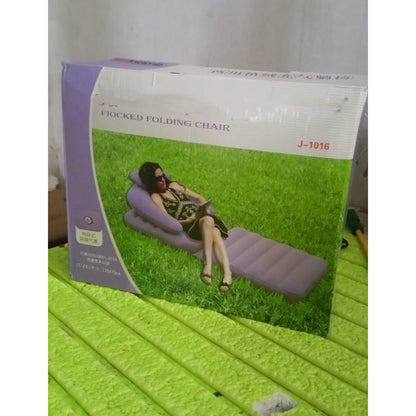 2 in 1 Air Mattress &amp; Lounger, Portable Inflatable Mattress Air Sofa With Air Hand Pump (175×75 cm)