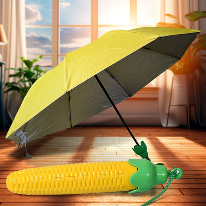 Vegetable shaped Folding Umbrella, Plastic Case Creative Fashion Folding Mini Sun Shade Rain Umbrella, Unique Umbrella, Sun &amp; UV Protection, Cute Design (1 Pc)