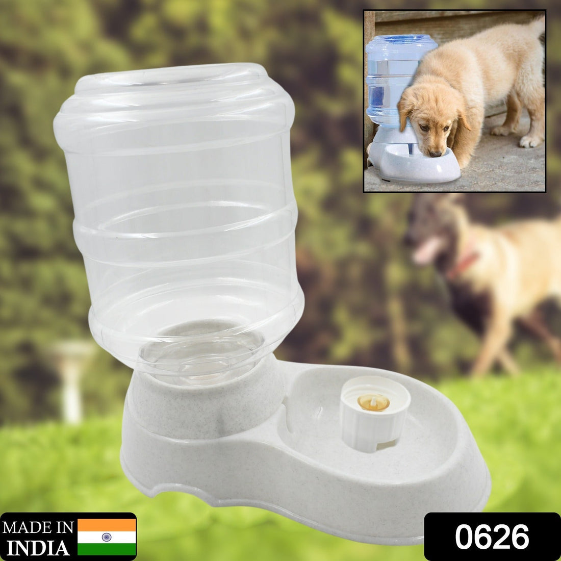 Automatic Pet Water Dispenser Self-Dispensing Gravity Pet Feeder Water Cat Dog Feeding Bowl Drinking Water &amp; Pet Feeder Food Dispenser - Replenish Pet Food for Dog Cat Animal Automatic Gravity Dry Food Storage Bottle