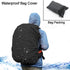 Waterproof nylon rain cover for laptop bags and backpacks, adjustable elastic for a secure fit.