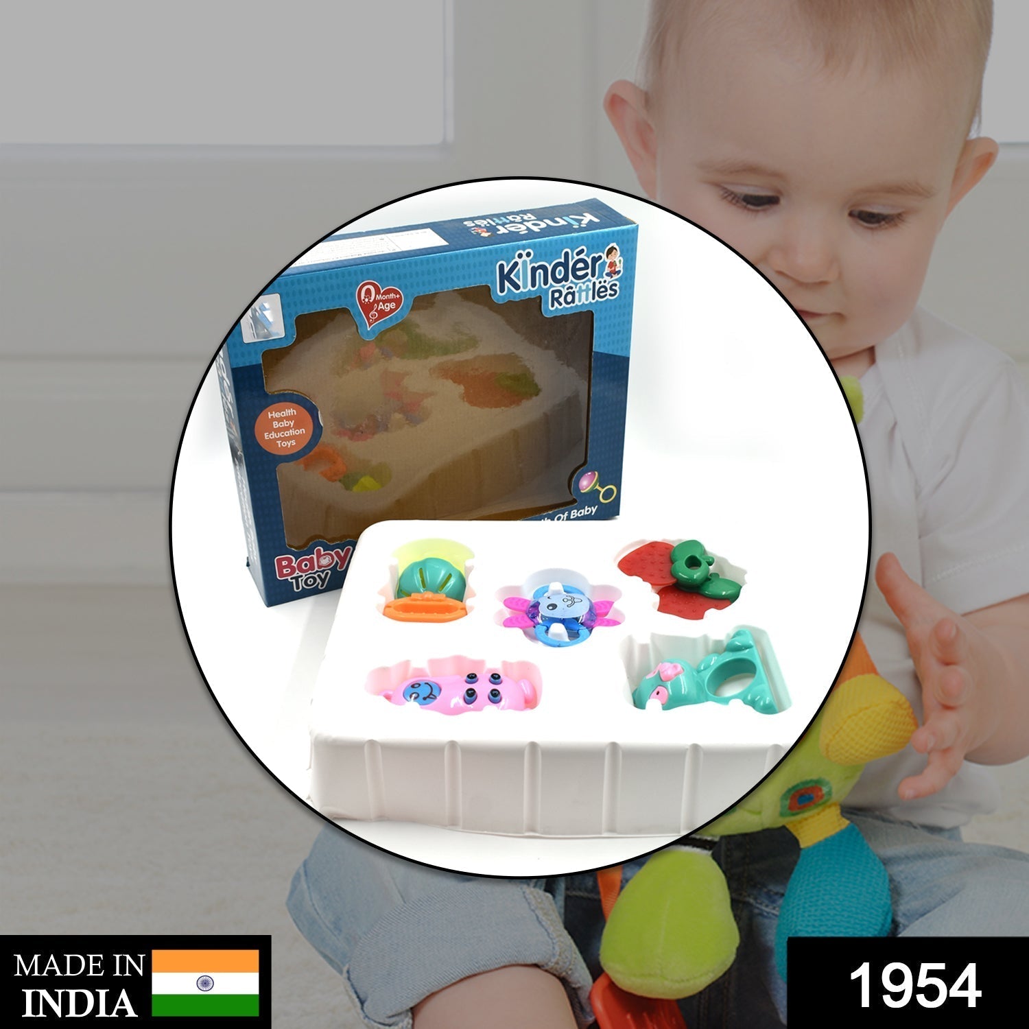 Colorful baby rattle with engaging design for infants&