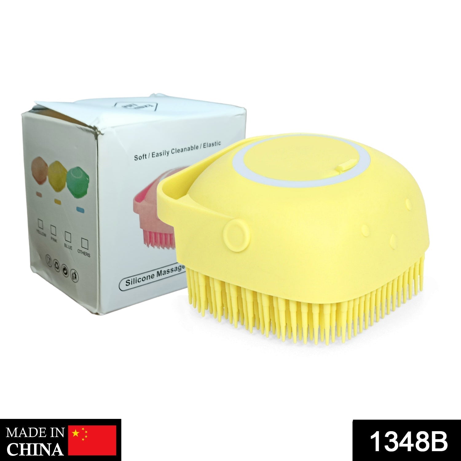 Bath brush with shampoo dispenser, silicone, massage