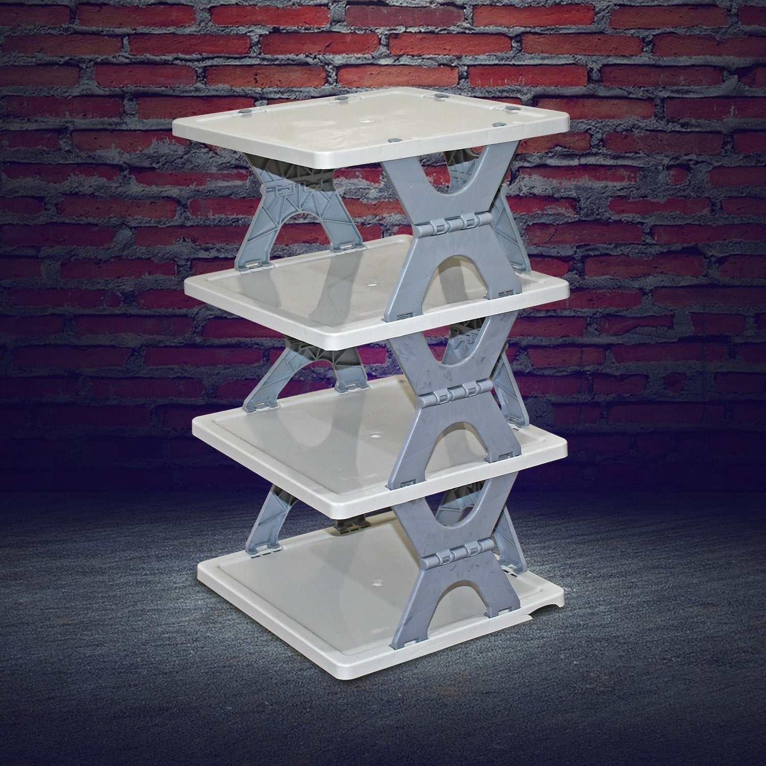 Foldable Shoe Rack (1 Pc, 4 Layers): Space-Saving, Entryway Storage