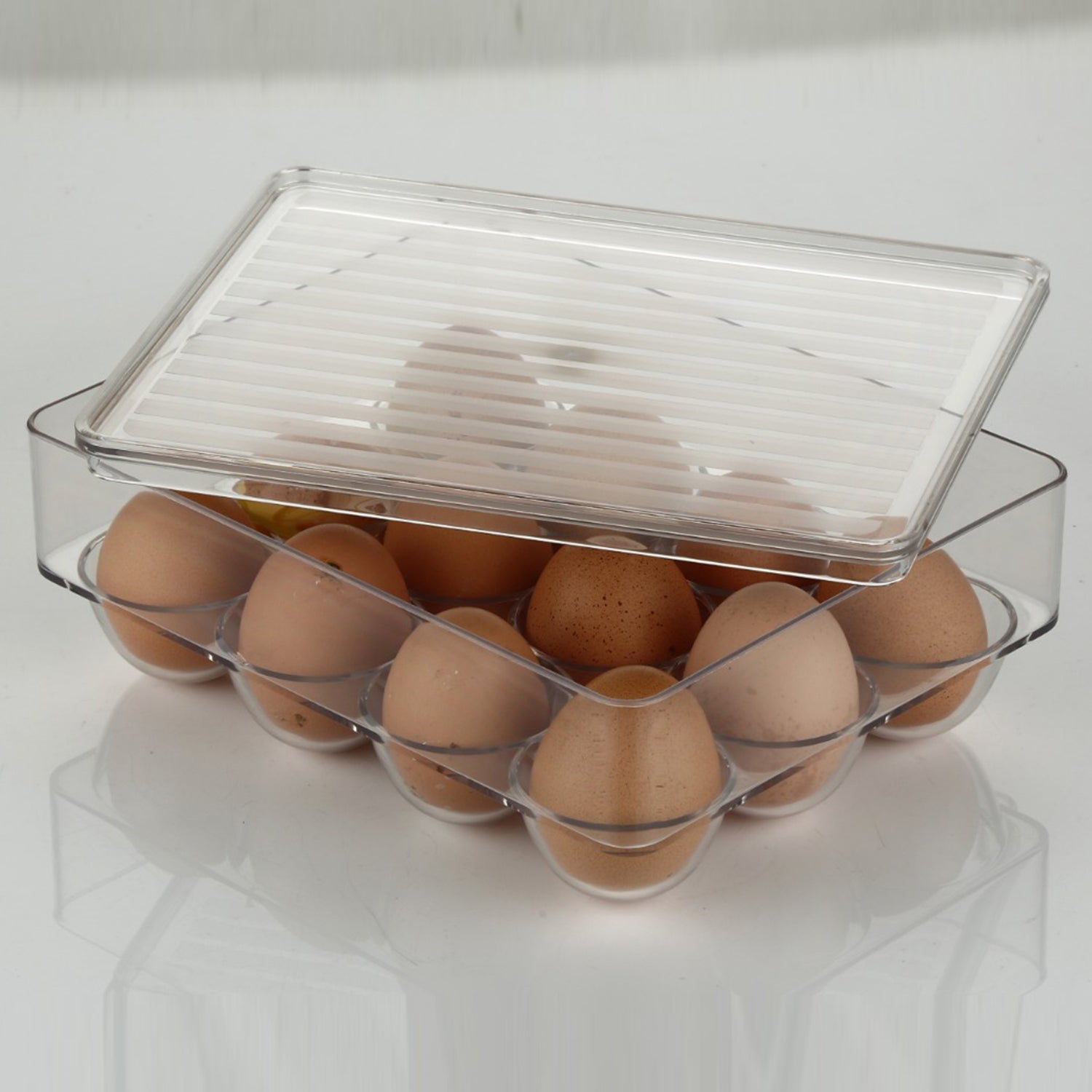 Egg storage container with 12 slots