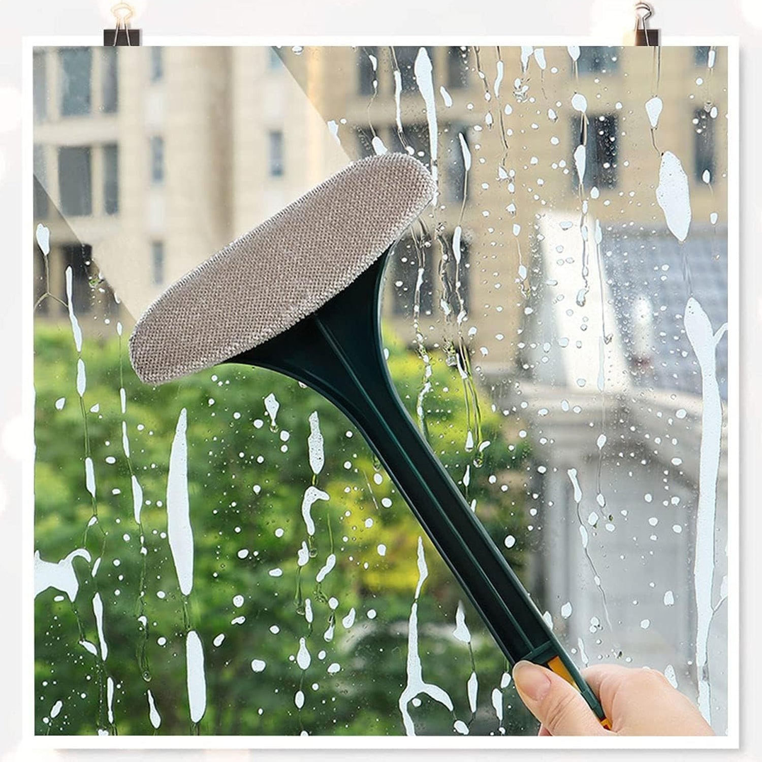 Brush 2 in 1 Mesh Cleaning Brush &amp; Wiper with Extended Handle Window Cleaning Brush Net Cleaner,Magic Window Cleaner Brush, Window Mesh Cleaner (1 Pc)