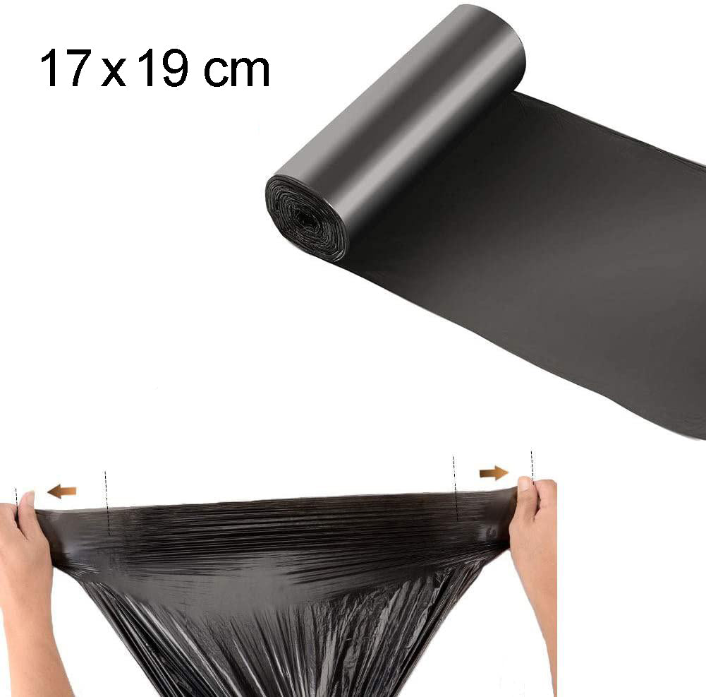 Black garbage bag (17 x 19 inches) for waste management.