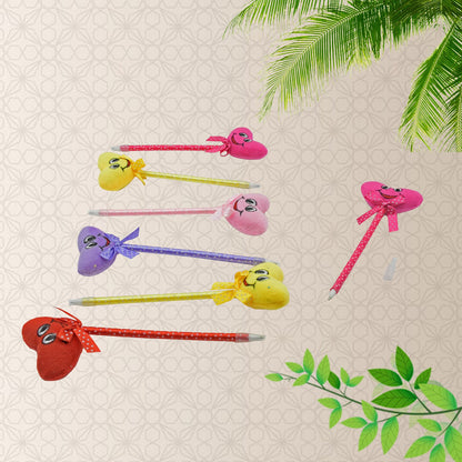 Cute Cartoon Shape &amp; Heart Design Facy Writting Pen Attached Rattle | Ball Pen Smooth Writing For Wedding , Events &amp; Multiuse Pen  Best Pen l Use for Kids (12 Pcs Set Mix Design &amp; Color)