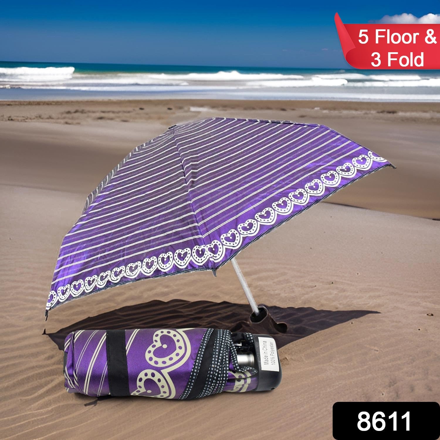 3-Fold &amp; 5 Floor Sun Protective Umbrella