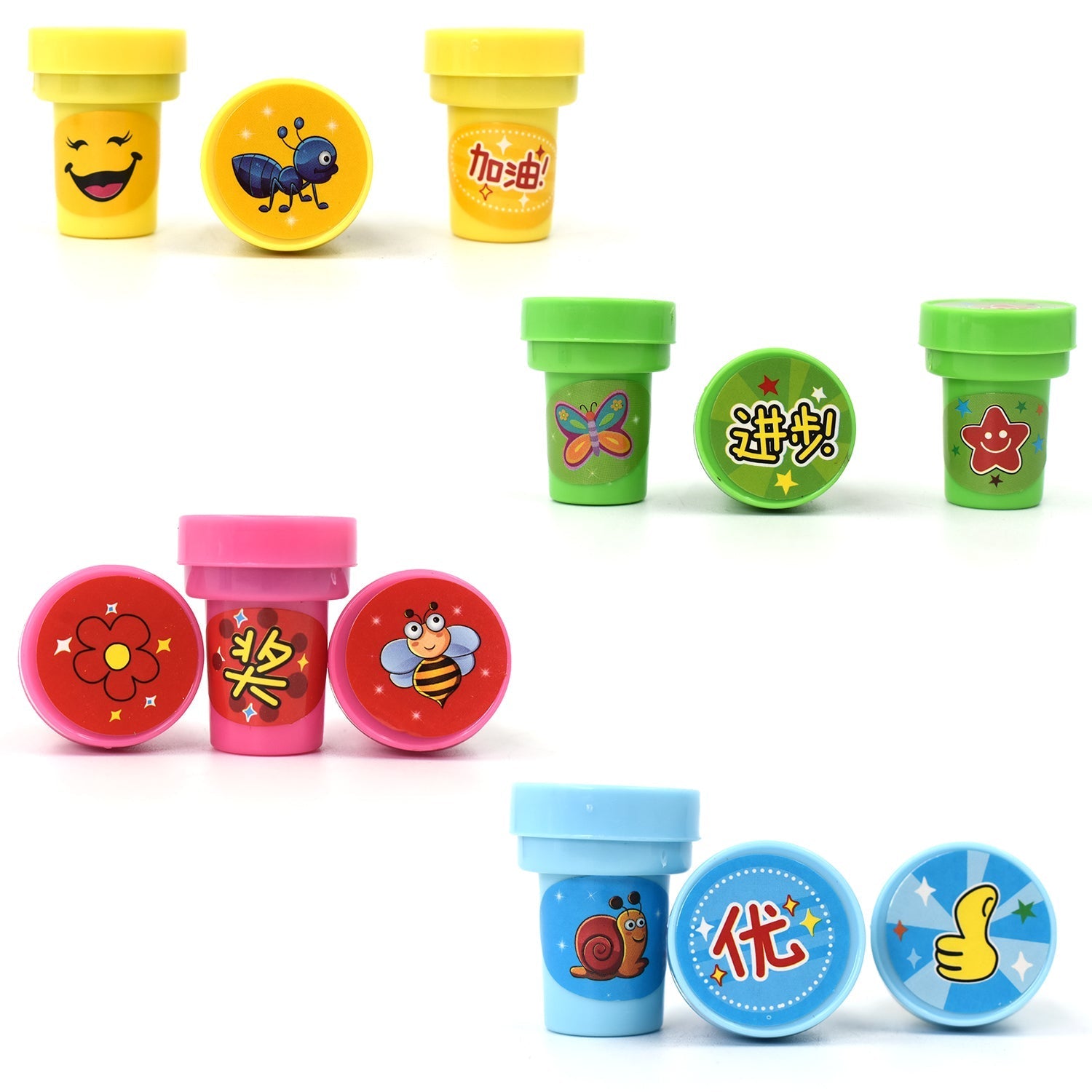 12-piece stamp set, colorful and fun for children&