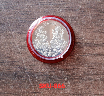 Silver color Coin for Gift &amp; Pooja (Metal is not silver)