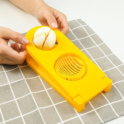 2 in 1 double cut boiled egg cutter with stainless steel wire