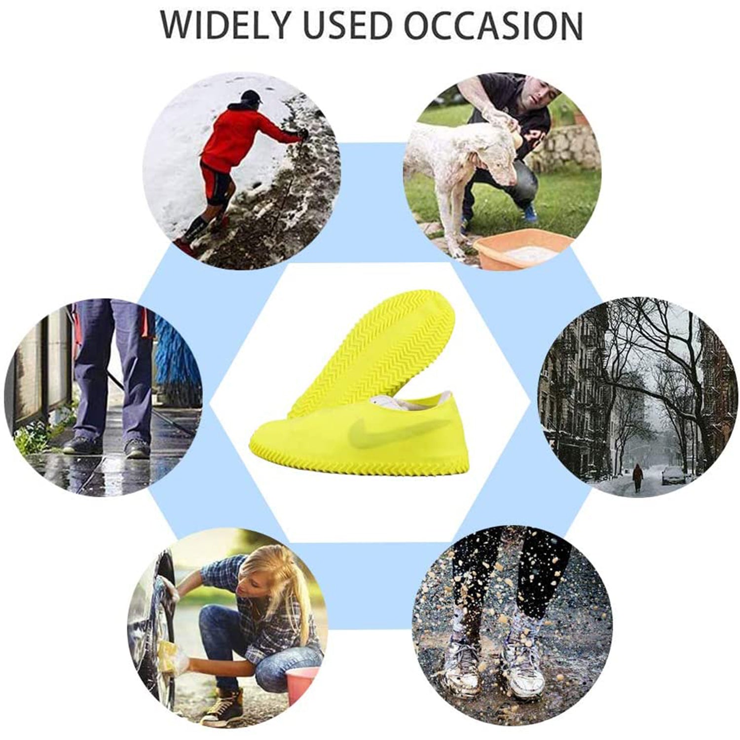 Silicone shoe covers, waterproof and anti-skid for rainy weather