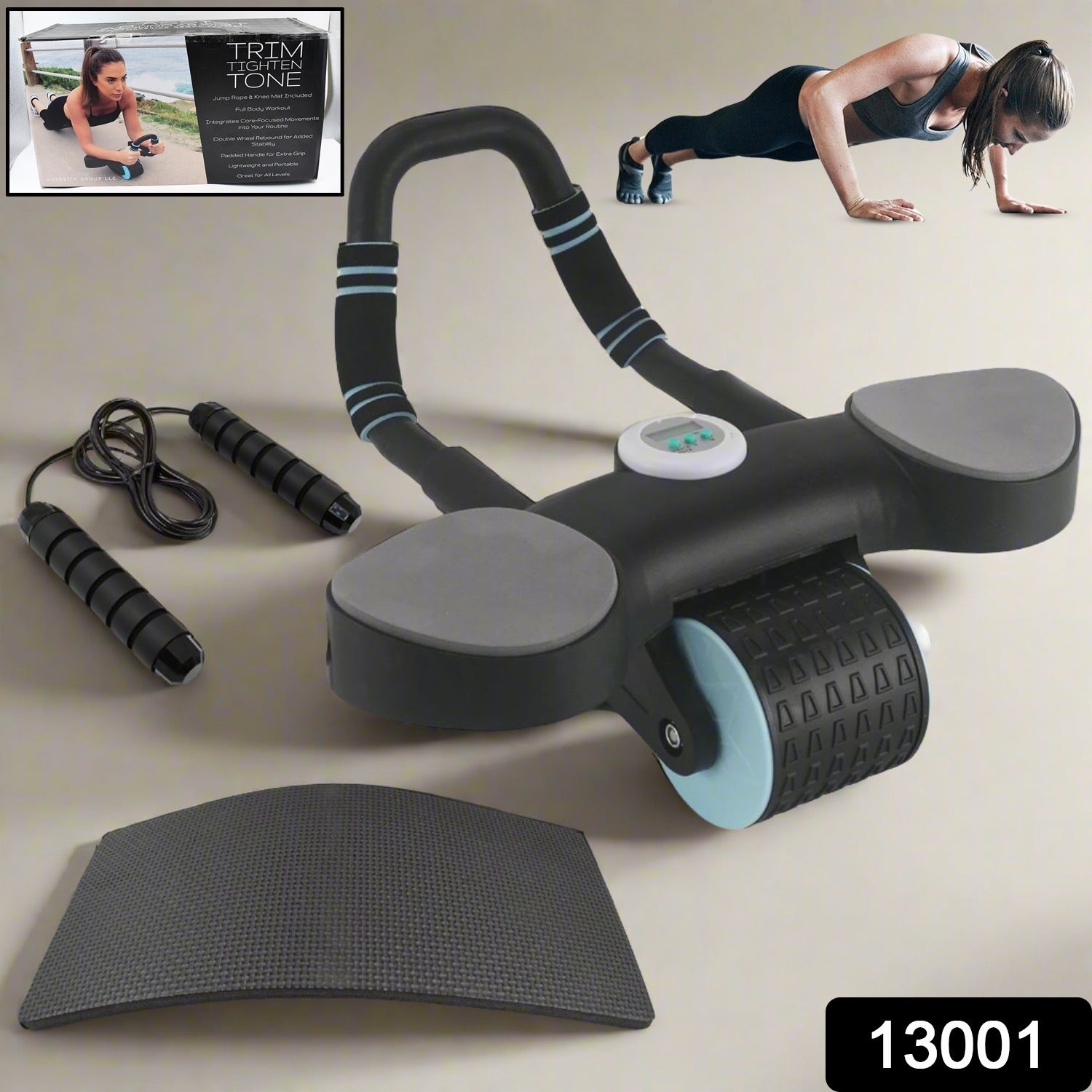 Elbow Support Roller with Timer &amp; Skipping Rope